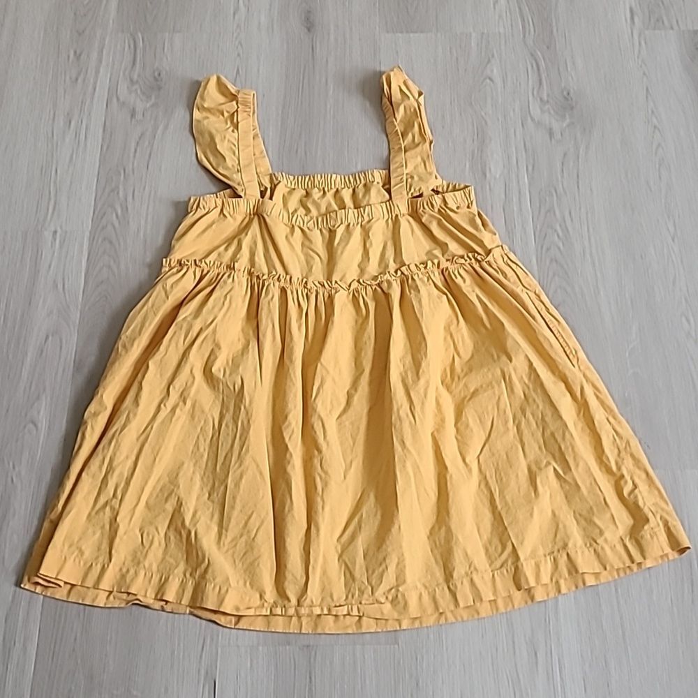Madewell Flutter-Sleeve Square-Neck Mini Dress Autumn Wheat XXL marigold Summer - Picture 7 of 9